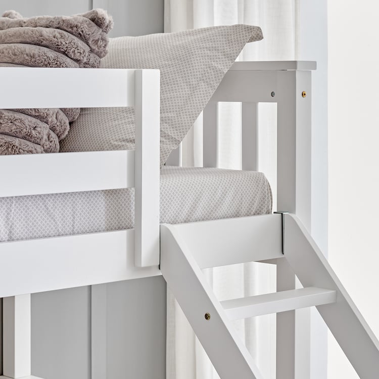 Helios Taylor Coupe Twin Solid Wood Bunk Bed - White