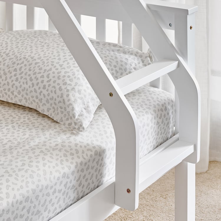 Helios Taylor Coupe Twin Solid Wood Bunk Bed - White