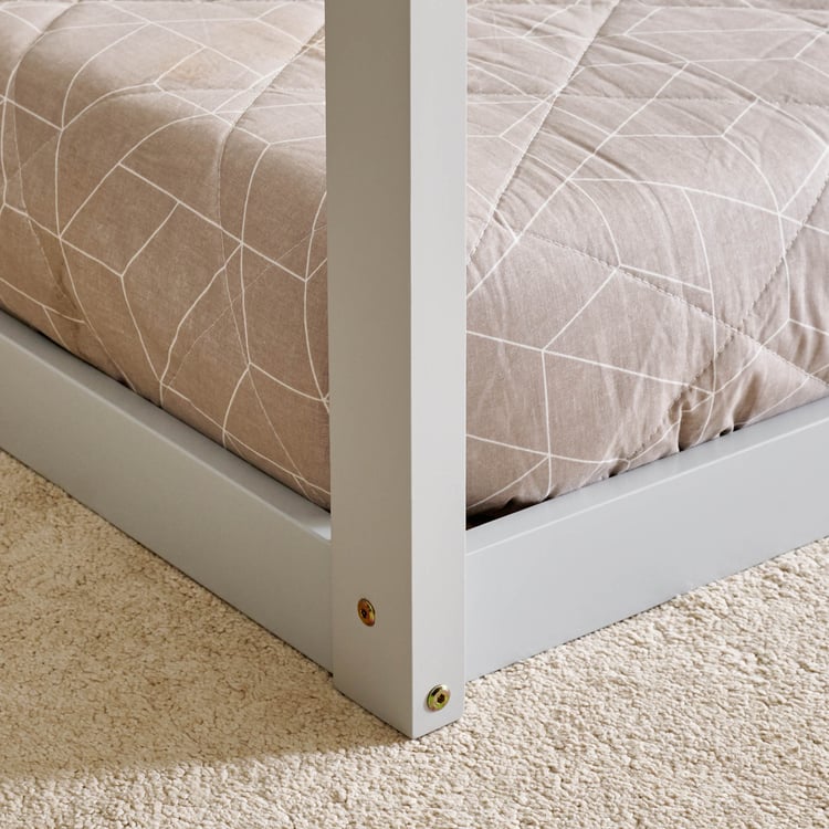Helios Taylor Japala Solid Wood Kids Single Floor Bed - Grey