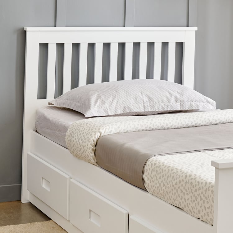 Helios Taylor Moselle Captain Solid Wood Single Bed with Drawer Storage