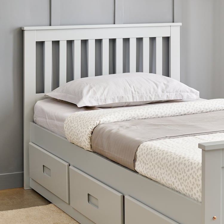 Helios Taylor Moselle Captain Solid Wood Single Bed with Drawer Storage