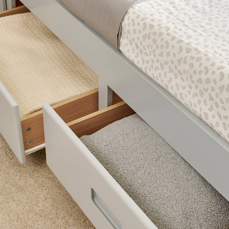 Helios Taylor Moselle Captain Solid Wood Single Bed with Drawer Storage
