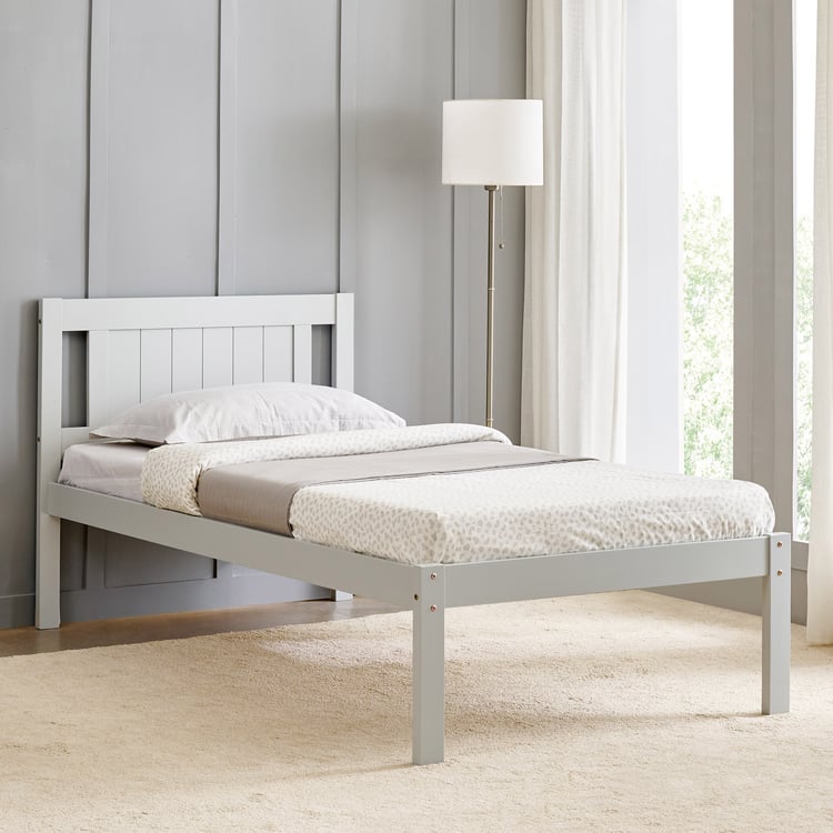 Helios Taylor Lyra Solid Wood Single Bed - Grey