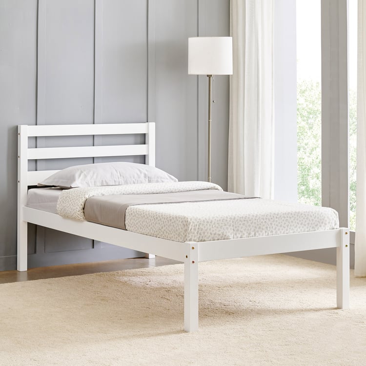 Helios Taylor Sarsar Solid Wood Single Bed - White