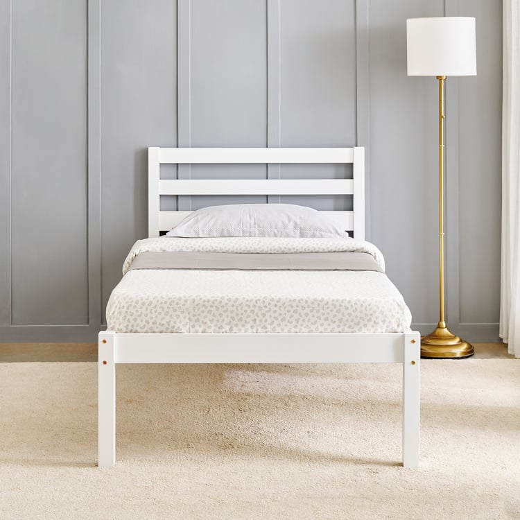 Helios Taylor Sarsar Solid Wood Single Bed - White