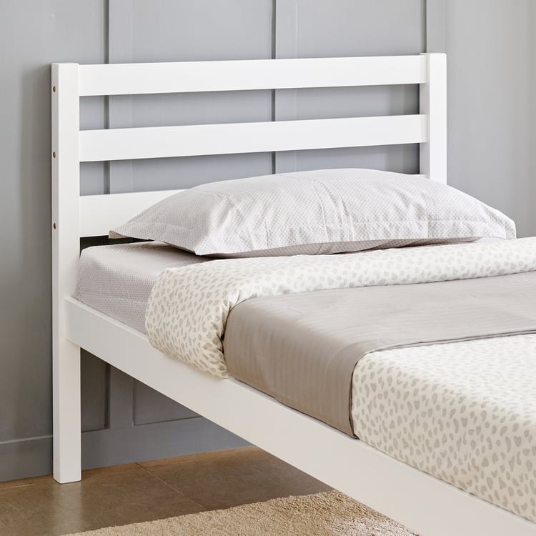 Helios Taylor Sarsar Solid Wood Single Bed - White