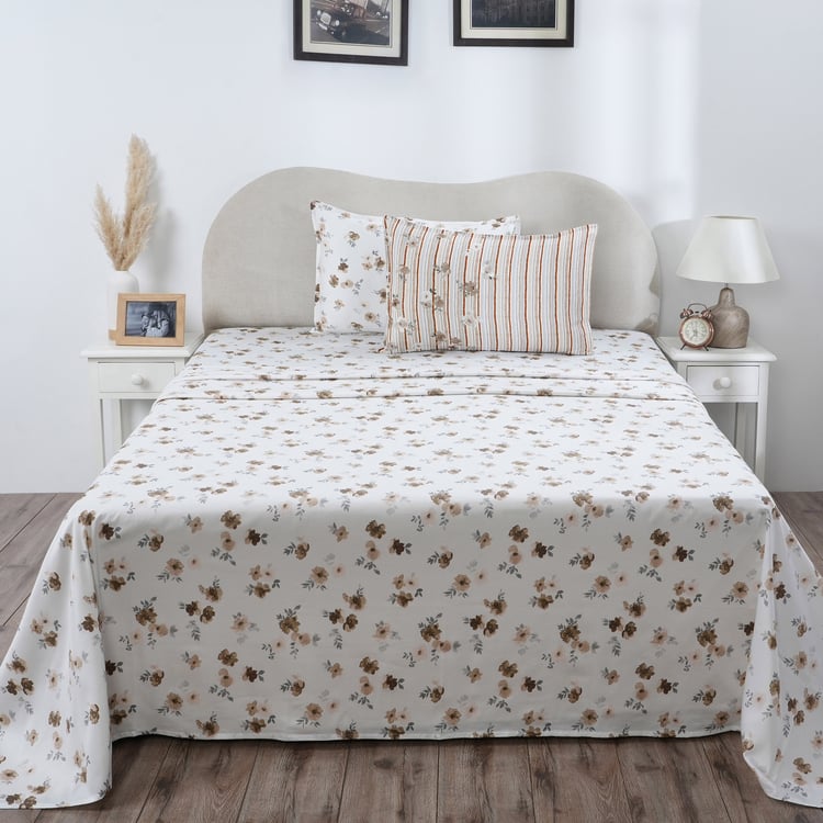 MASPAR Hermosa Cotton 300TC Printed 3Pcs Super King Bedsheet Set