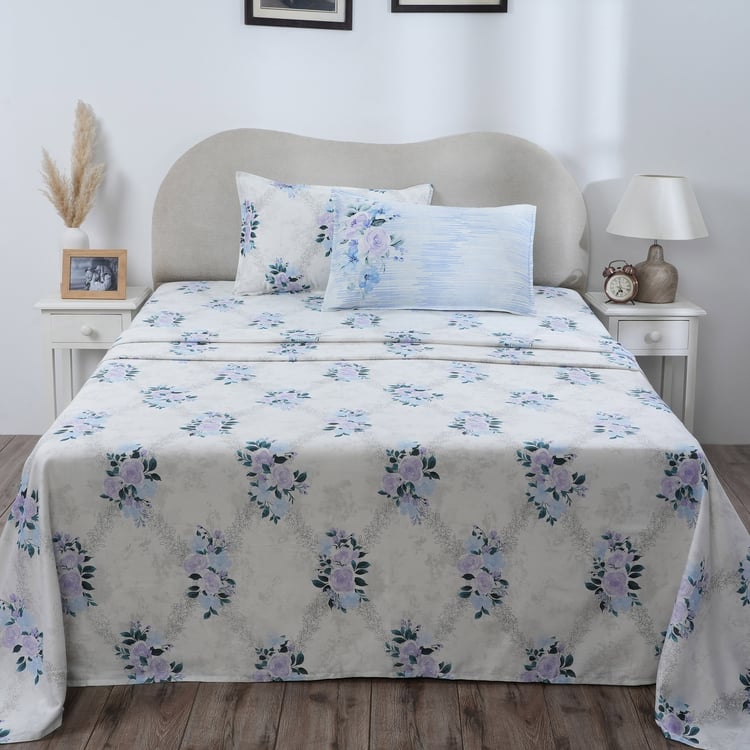 MASPAR Hermosa Cotton 300TC Printed 3Pcs King Bedsheet Set