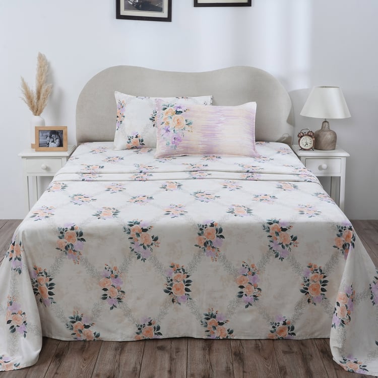 MASPAR Hermosa Cotton 300TC Printed 3Pcs King Bedsheet Set