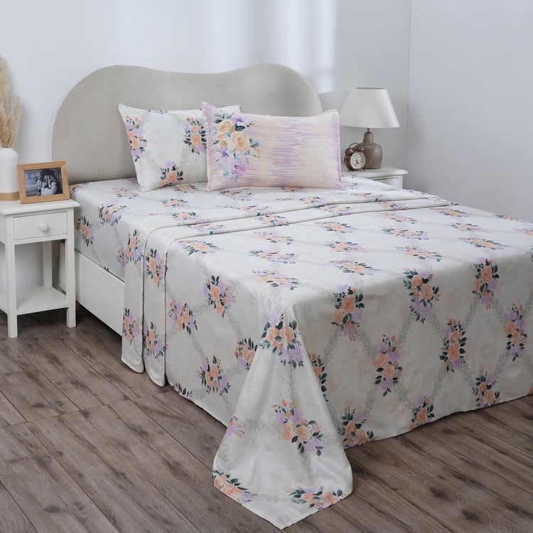 MASPAR Hermosa Cotton 300TC Printed 3Pcs Super King Bedsheet Set