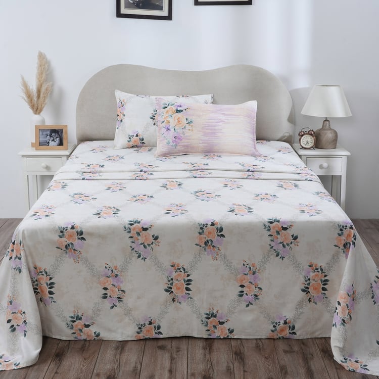 MASPAR Hermosa Cotton 300TC Printed 3Pcs Super King Bedsheet Set