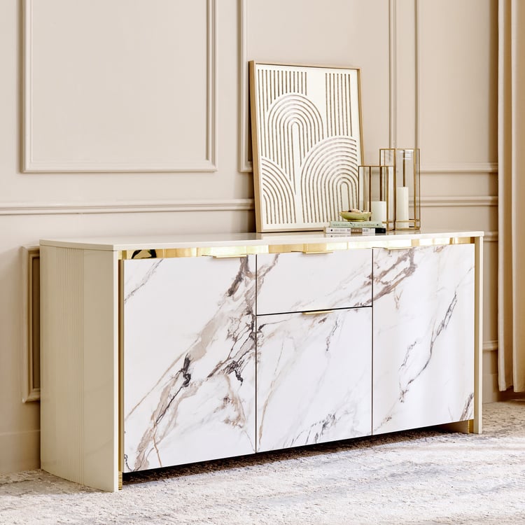 Modern Radiance Ceramic Top Sideboard - Cream