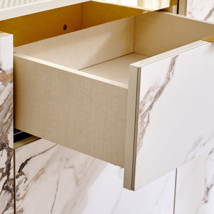 Modern Radiance Ceramic Top Sideboard - Cream