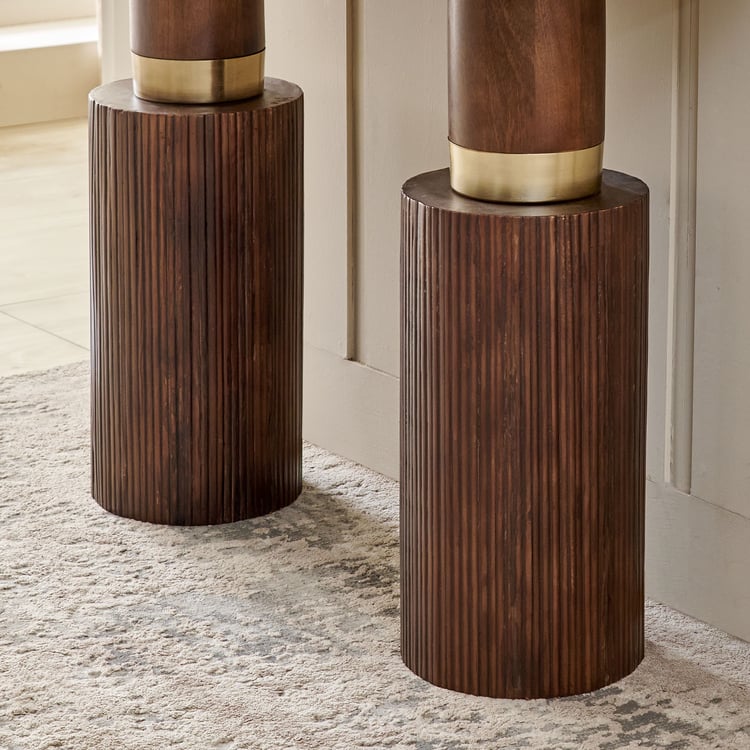 Eclat Mango Wood Top Console Table - Walnut