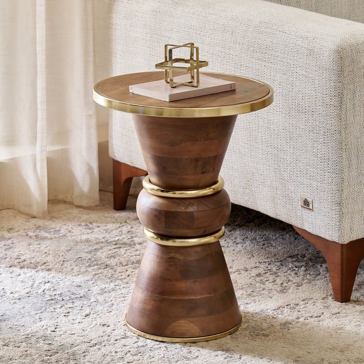 Eclat Mango Wood Top Accent Table - Walnut