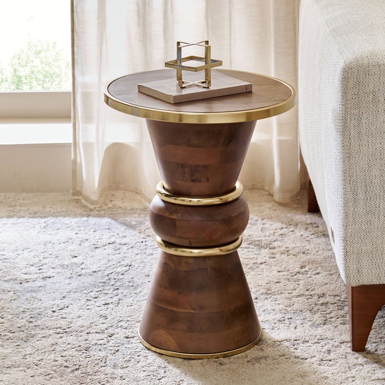 Eclat Mango Wood Top Accent Table - Walnut