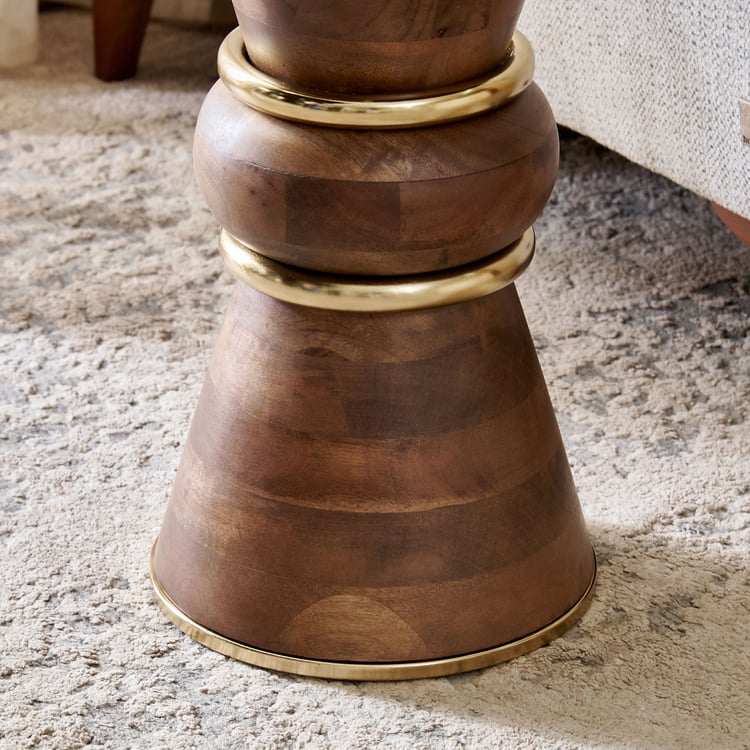 Eclat Mango Wood Top Accent Table - Walnut