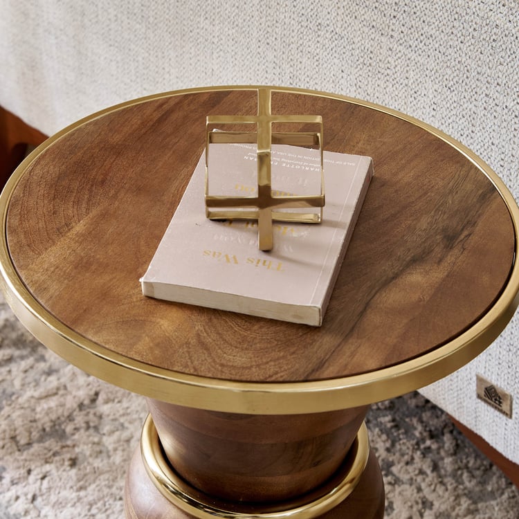 Eclat Mango Wood Top Accent Table - Walnut