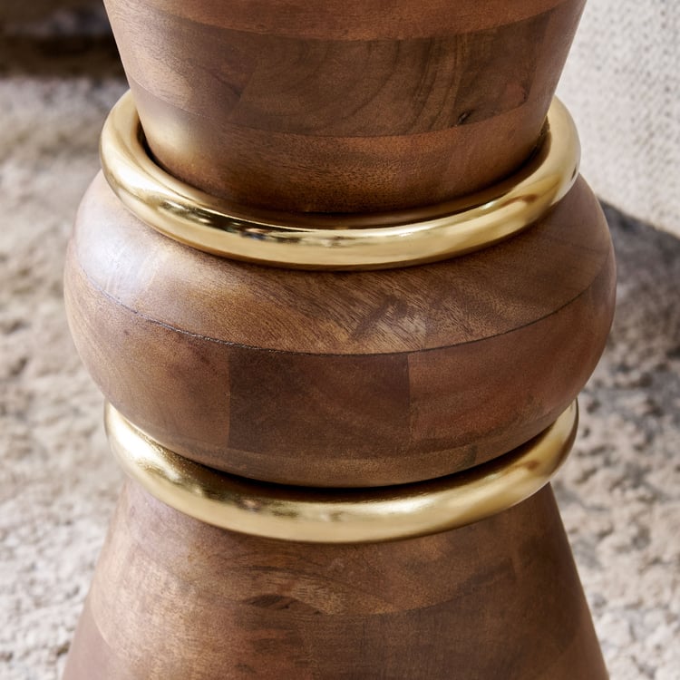Eclat Mango Wood Top Accent Table - Walnut