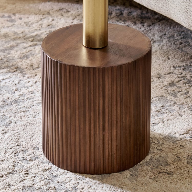 Eclat Mango Wood Top End Table - Walnut