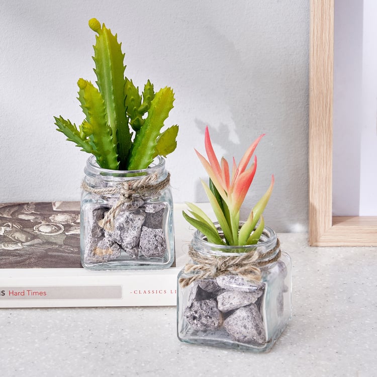 Corsica Tricia Artificial Succulent in Glass Jar