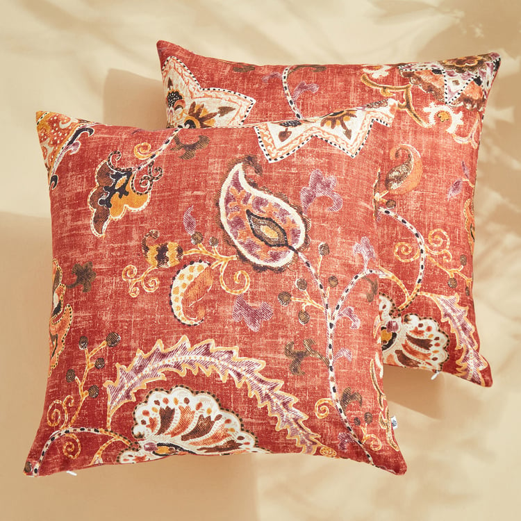 Corsica Florish Set of 2 Printed Cushion Covers - 40x40cm