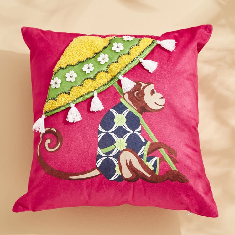 Pop Animals Monkey Filled Cushion - 40x40cm