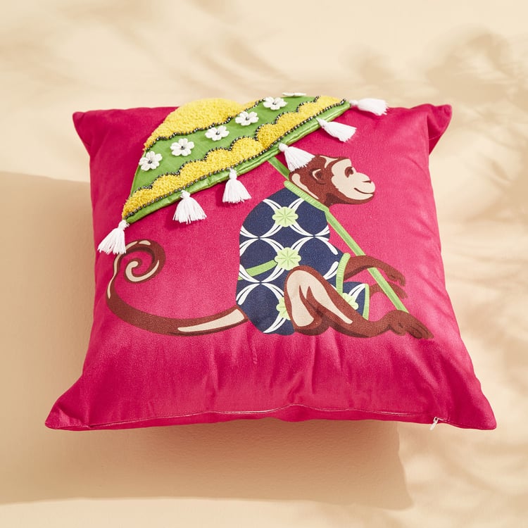 Pop Animals Monkey Filled Cushion - 40x40cm