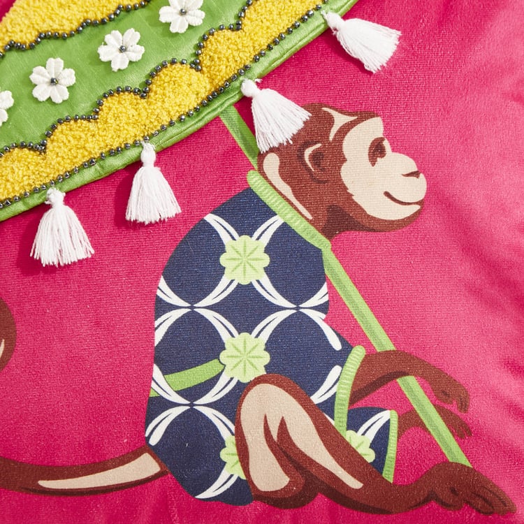 Pop Animals Monkey Filled Cushion - 40x40cm