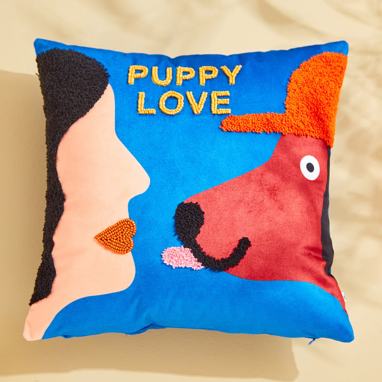 Little Things Puppy Love Printed Filled Cushion - 40x40cm