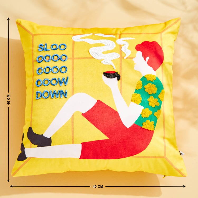 Little Things Slow Down Filled Cushion - 40x40cm