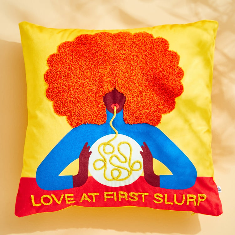 Little Things Slurp Printed Filled Cushion - 40x40cm