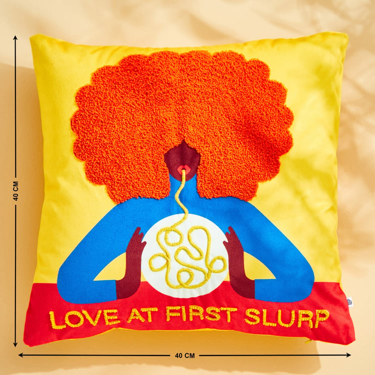 Little Things Slurp Printed Filled Cushion - 40x40cm