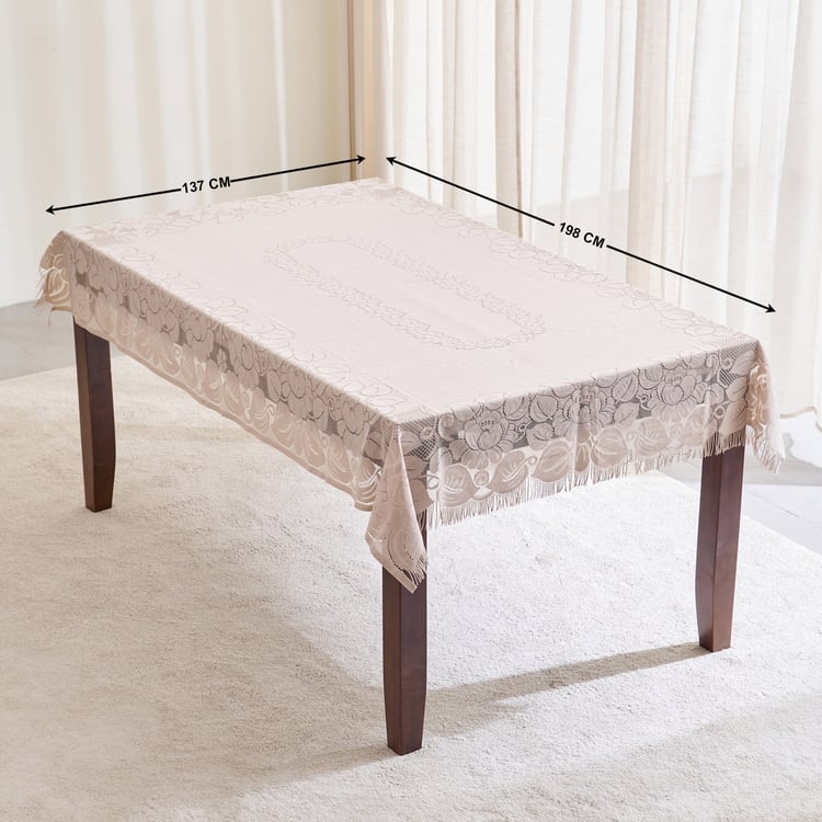 Corsica Ezra Fringe 6-Seater Table Cover - 198x137cm