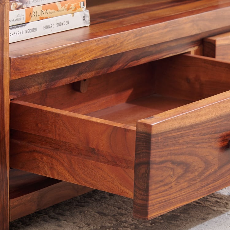 Adana Grand Sheesham Wood TV Unit - Honey