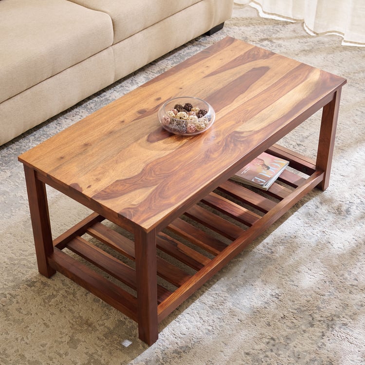 Adana Grand Sheesham Wood Coffee Table - Honey