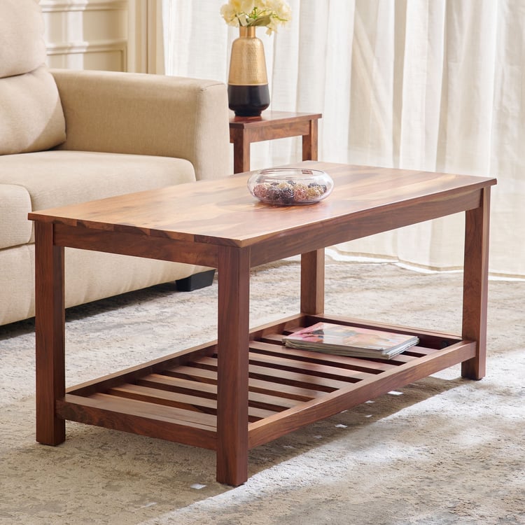 Adana Grand Sheesham Wood Coffee Table - Honey