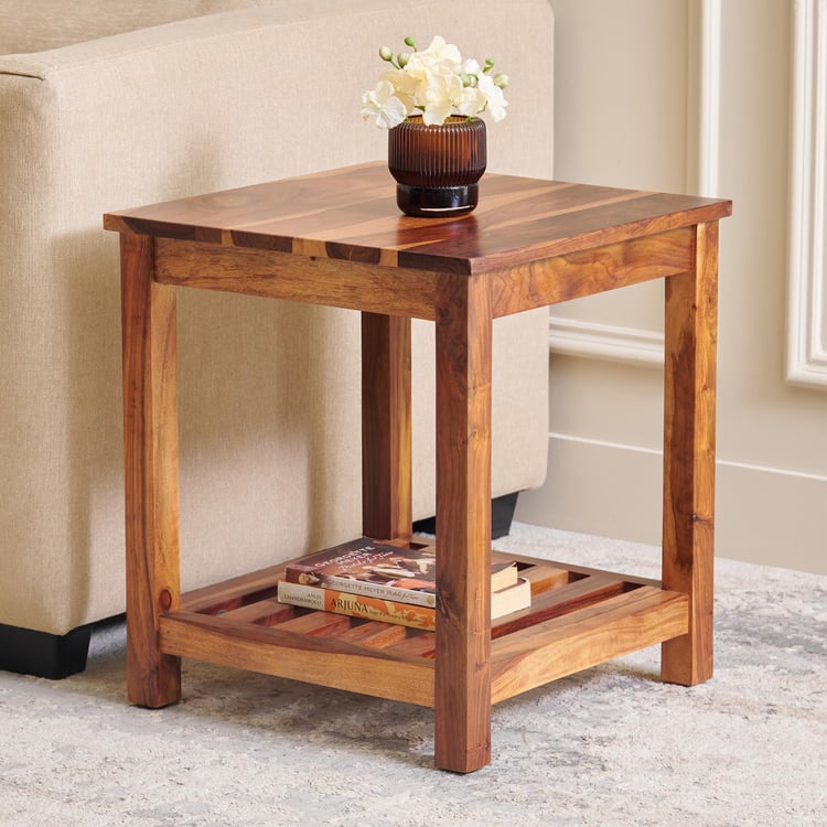 Adana Grand Sheesham Wood End Table - Honey