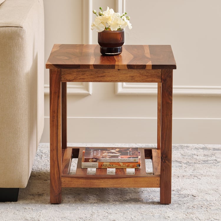 Adana Grand Sheesham Wood End Table - Honey