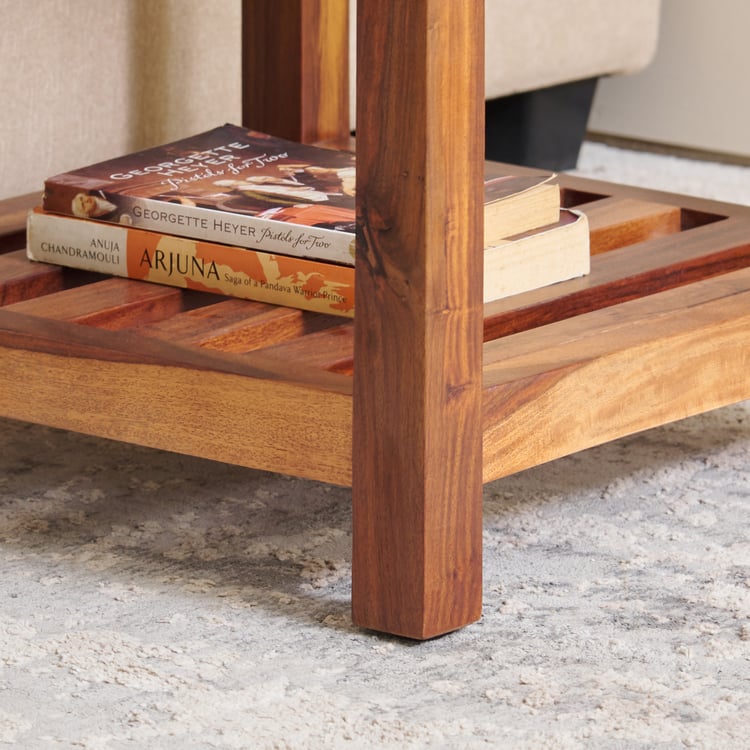 Adana Grand Sheesham Wood End Table - Honey