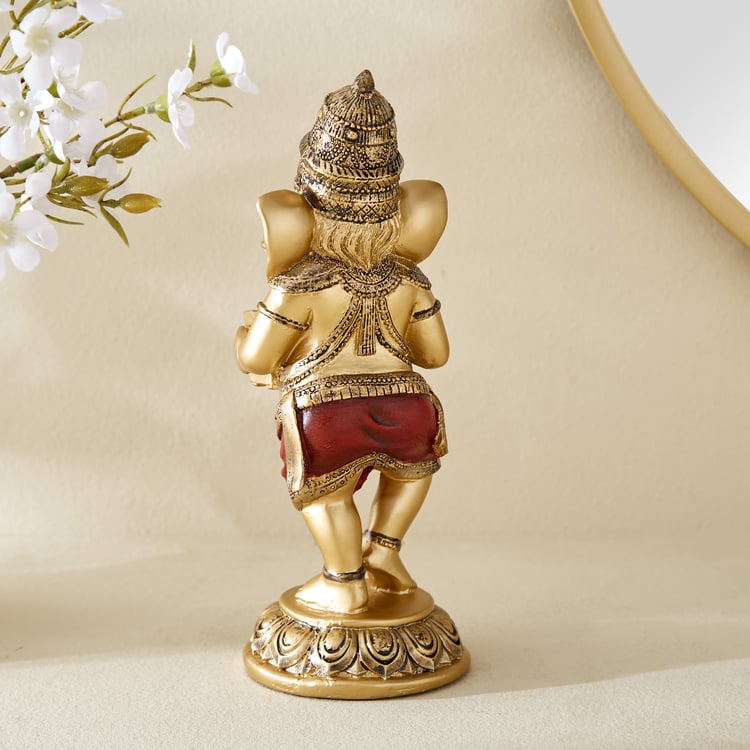 Alpana Fiesta Polyresin Ganesha with Harmonium Figurine