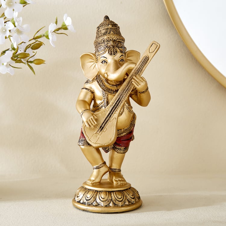 Alpana Fiesta Polyresin Ganesha with Sitar Figurine