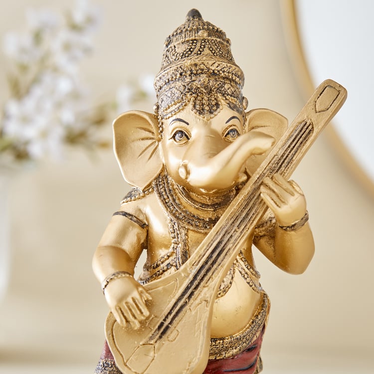 Alpana Fiesta Polyresin Ganesha with Sitar Figurine