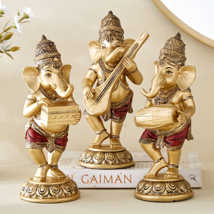Alpana Fiesta Polyresin Ganesha with Dholak Figurine