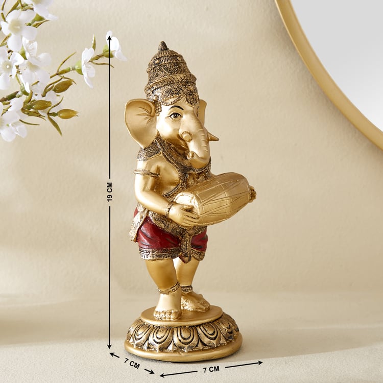 Alpana Fiesta Polyresin Ganesha with Dholak Figurine