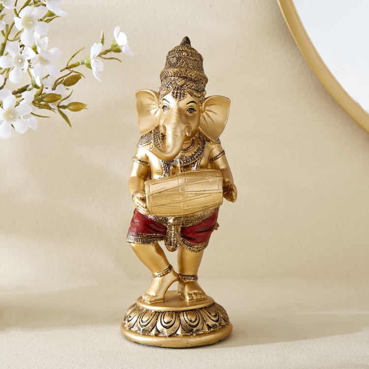Alpana Fiesta Polyresin Ganesha with Dholak Figurine