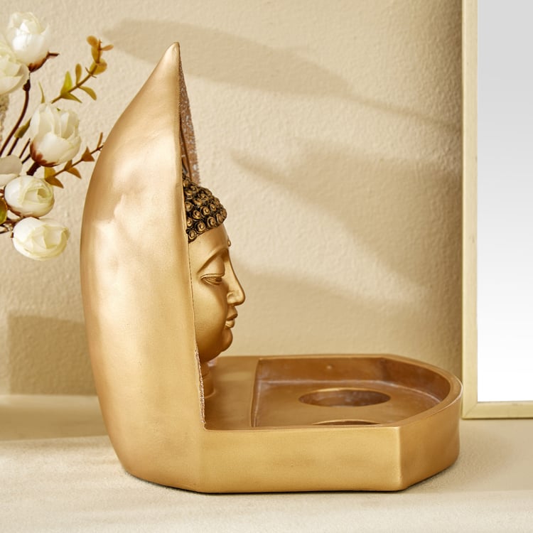 Enlighten Fiesta Polyresin Buddha Head Figurine with T-Light Holders