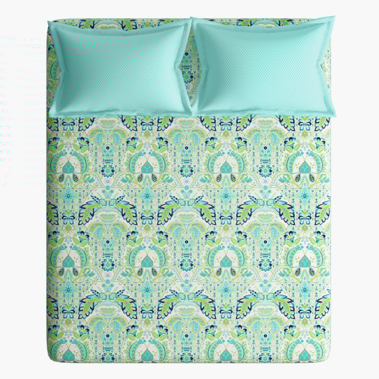 PORTICO Celestine Cotton 144TC Printed 3Pcs Queen Bedsheet Set
