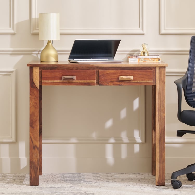 Adana Grand Sheesham Wood Study Desk - Brown