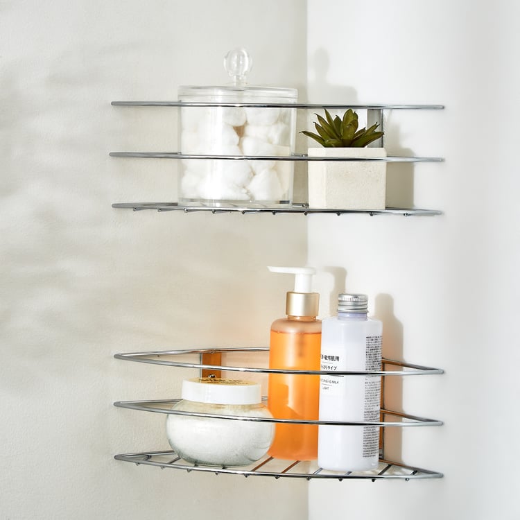 Orion Chester Chrome Set of 2 Metal Corner Shower Caddy
